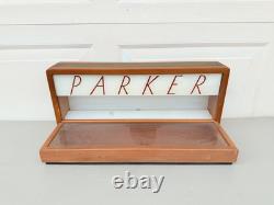 Vintage Parker Pen Wood & Glass No. 318 Display Case By Ressinger, Ferrill & Co