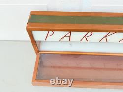 Vintage Parker Pen Wood & Glass No. 318 Display Case By Ressinger, Ferrill & Co