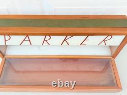 Vintage Parker Pen Wood & Glass No. 318 Display Case By Ressinger, Ferrill & Co