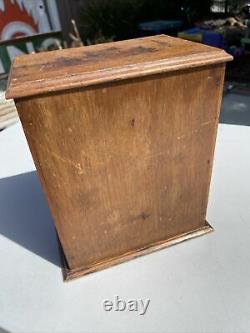 Vintage Pipe Cabinet Wood Tobacco Glass Front Case Curio Display 10