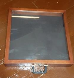 Vintage Portable Wood Display Case Shadow Box Plexi Lid Jewelry Craft Damaged