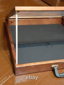 Vintage Portable Wood Display Case Shadow Box Plexi Lid Jewelry Craft Damaged