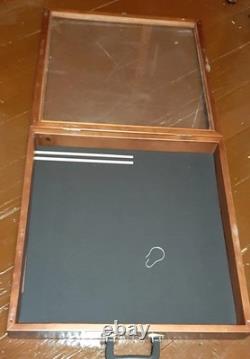 Vintage Portable Wood Display Case Shadow Box Plexi Lid Jewelry Craft Damaged