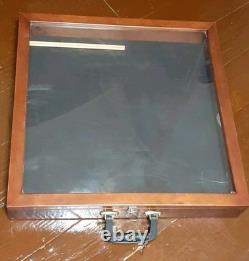 Vintage Portable Wood Display Case Shadow Box Plexi Lid Jewelry Craft Damaged
