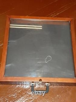 Vintage Portable Wood Display Case Shadow Box Plexi Lid Jewelry Craft Damaged