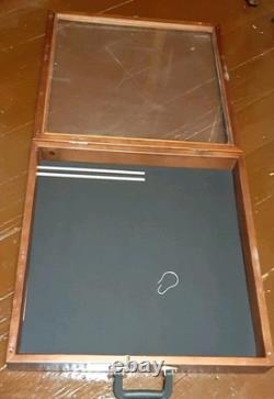 Vintage Portable Wood Display Case Shadow Box Plexi Lid Jewelry Craft Damaged