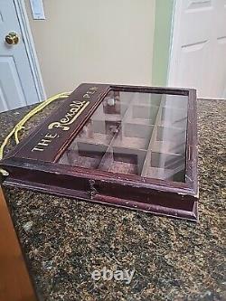 Vintage REXALL General Store Fountain Pen Wooden Display Case THE REXALL PEN'