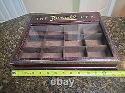 Vintage REXALL General Store Fountain Pen Wooden Display Case THE REXALL PEN'