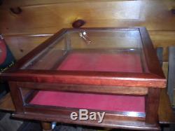 Vintage Real Glass & Wood Table Top Display Case