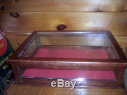 Vintage Real Glass & Wood Table Top Display Case