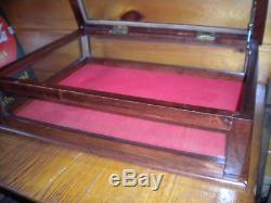 Vintage Real Glass & Wood Table Top Display Case