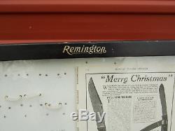 Vintage Remington Bullet Pocket Knife Glass Store Display Case Wood Cabinet