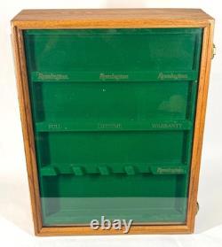 Vintage Remington Glass Front Wood Frame Pocket Knife Counter Display Case