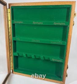 Vintage Remington Glass Front Wood Frame Pocket Knife Counter Display Case