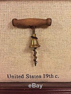 Vintage Reproductions of Antique Corkscrew Examples in Wood Display Case