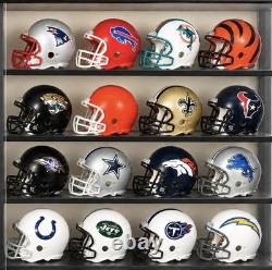 Vintage Riddell NFL Mini Helmet, 32 Team Set in Nice Wood Display Case