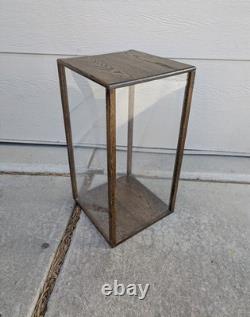 Vintage Rustic Oak Wood Clear Acrylic Store Display Case Countertop Showcase T75
