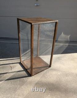 Vintage Rustic Oak Wood Clear Acrylic Store Display Case Countertop Showcase T75