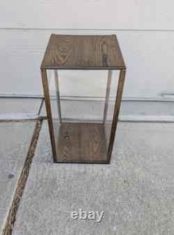 Vintage Rustic Oak Wood Clear Acrylic Store Display Case Countertop Showcase T75