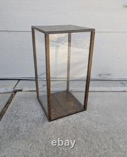 Vintage Rustic Oak Wood Clear Acrylic Store Display Case Countertop Showcase T75