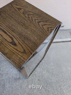 Vintage Rustic Oak Wood Clear Acrylic Store Display Case Countertop Showcase T75