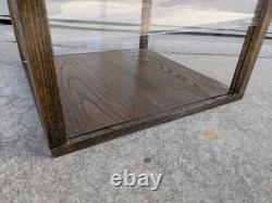 Vintage Rustic Oak Wood Clear Acrylic Store Display Case Countertop Showcase T75