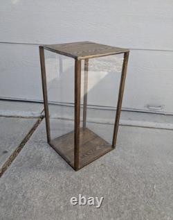 Vintage Rustic Oak Wood Clear Acrylic Store Display Case Countertop Showcase T75
