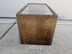 Vintage Rustic Oak Wood Clear Acrylic Store Display Case Countertop Showcase T75