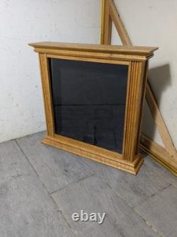 Vintage Rustic Solid Oak Wood Glass Wall Display Shadow Box Case Curio Frame P24