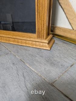 Vintage Rustic Solid Oak Wood Glass Wall Display Shadow Box Case Curio Frame P24