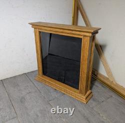 Vintage Rustic Solid Oak Wood Glass Wall Display Shadow Box Case Curio Frame P24