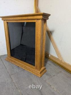 Vintage Rustic Solid Oak Wood Glass Wall Display Shadow Box Case Curio Frame P24