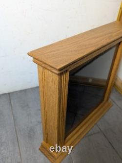 Vintage Rustic Solid Oak Wood Glass Wall Display Shadow Box Case Curio Frame P24