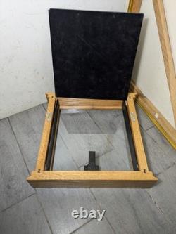 Vintage Rustic Solid Oak Wood Glass Wall Display Shadow Box Case Curio Frame P24