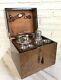 Vintage Sir Rondo Italian Wood Suede Mini Bar Case Barware Box Liquor Display