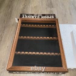 Vintage SMC Wood Glass Front 36 Spoon Display Cabinet Case NOS 16x12.75 New