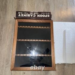 Vintage SMC Wood Glass Front 36 Spoon Display Cabinet Case NOS 16x12.75 New