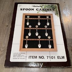 Vintage SMC Wood Glass Front 36 Spoon Display Cabinet Case NOS 16x12.75 New