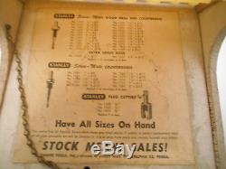 Vintage STANLEY DRILL BITS STORE COUNTER TOP DISPLAY WOOD SHOW CASE CABINET