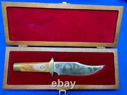 Vintage Samual Colt Bowie Knife in Wood Display Case