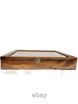 Vintage Select Merchandise Co Wood Shadow Box Display Case Glass Lid Wall Mount