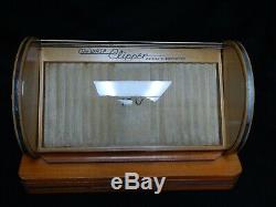 Vintage Sheaffer Pen Wasp Clipper Display Case Barrel Shaped Glass and Wood RARE