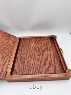 Vintage Solid Oak Fishing Fly Tying Station Storage Display Case 15x13.5