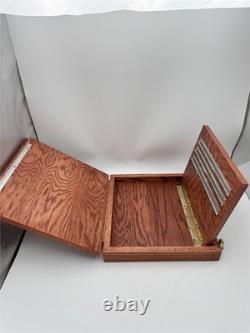 Vintage Solid Oak Fishing Fly Tying Station Storage Display Case 15x13.5