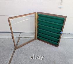 Vintage Solid Wood & Glass Store Showcase Knife Sales Countertop Display Case A