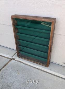 Vintage Solid Wood & Glass Store Showcase Knife Sales Countertop Display Case A