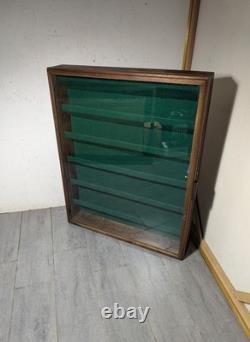 Vintage Solid Wood & Glass Store Showcase Knife Sales Countertop Display Case A