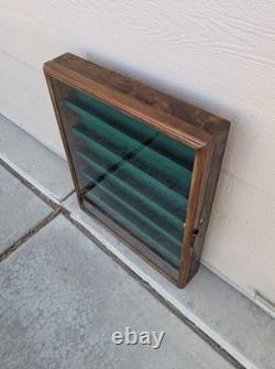 Vintage Solid Wood & Glass Store Showcase Knife Sales Countertop Display Case A