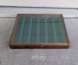 Vintage Solid Wood & Glass Store Showcase Knife Sales Countertop Display Case A