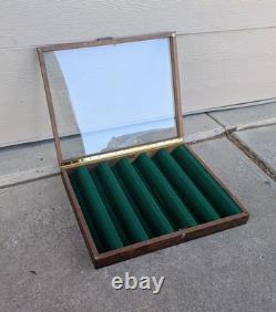 Vintage Solid Wood & Glass Store Showcase Knife Sales Countertop Display Case A